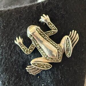Vintage Sterling Silver Frog Brooch, 925